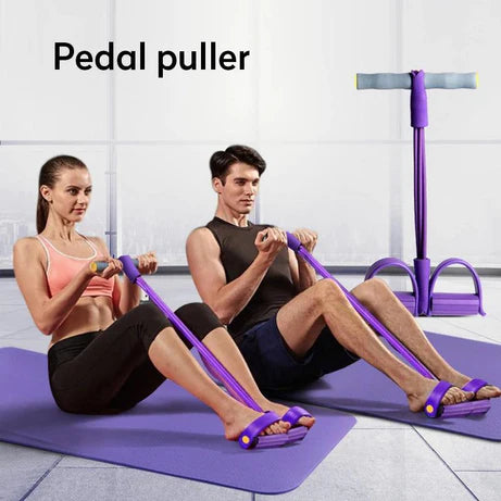 Heavy Duty Peddle Puller Tummy Trimmer Exercise Fitness Band with Strong 4 Tubes for Improving Weight Body Posture Waist
